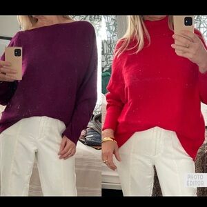 Lot Of 2 Cozy Sweaters One Nine West XL And One Unbranded L